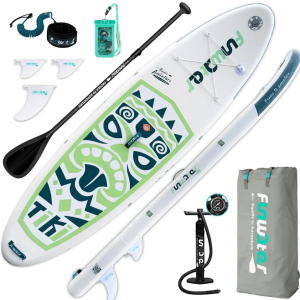 [EU Direct] FunWater Inflatable Ultra-Light (17.6lbs) Paddle Board for All Skill Levels Everything Included with Stand Up Paddle Board, Adj Paddle, Pu