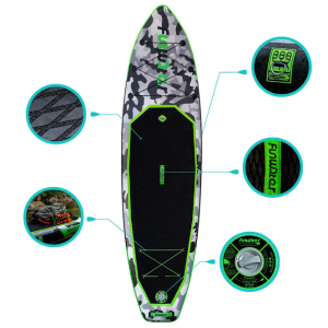 [EU Direct] FunWater Inflatable Paddle Board 12~15PSI Maximum Load 150KG Stand Up Portable Surfboard Pulp Board With Chair ,Waterproof Phonecase, Air