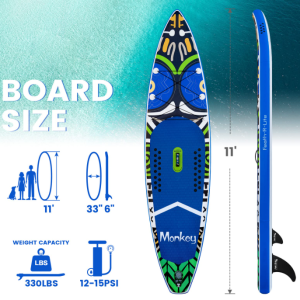 [EU Direct] FunWater Inflatable Stand Up Paddle Board Surfboard Complete Paddleboard Accessories Adjustable Paddle, Pump, ISUP Travel Backpack, Leash,