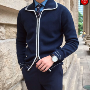 Men's Elegant Trim Knitted Cardigan