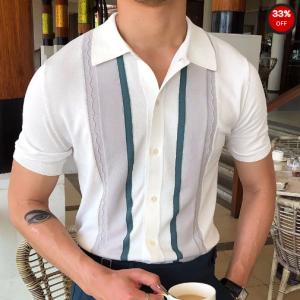 Gentleman single-breasted polo shirt