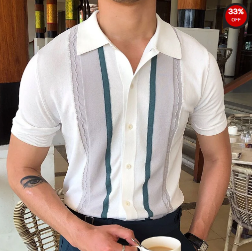 Gentleman single-breasted polo shirt