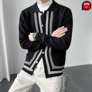 Men's Elegant Lapel Knitted Cardigan Jacket