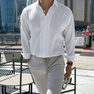 Gentlemen simple design casual vacation shirt