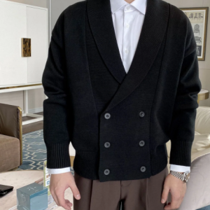 Gentleman Autumn and Winter Double Button Knitted Cardigan