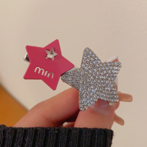 Sweet and cool rhinestone star hairpin, light luxury, high-end bangs, edge clip, headdress, temperament, metal hairpin