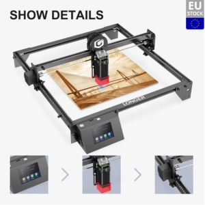 LONGER RAY5 10W Laser Engraver, 0.06x0.06mm Laser Spot, Air Assist, Touch Screen, Offline Carving, 32-Bit Chipset, WiFi Connection, Working Area 400x4