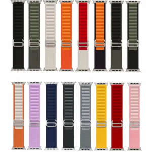 Listen Smart Metal Connector Woven Watch Band For Apple iWatch Ultra 49mm Series 8 7 41mm 44mm Alpine Nylon Watch Wristband