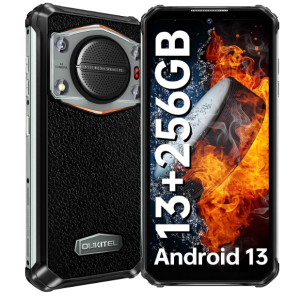 OUKITEL WP22 Outdoor Mobile Phone Without Contract Android 13, 125dB Super Speaker 13GB RAM(8+5) + 256GB ROM Outdoor Smartphone 10000mAh, 6.58" D