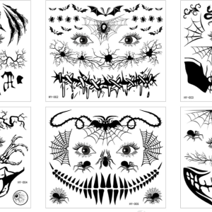 New Products Luminous Halloween Tattoo Face Skeleton For Halloween Decorations Party Carnival Party