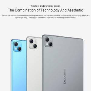 DOOGEE T10 UNISOC T606 Octa Core 8GB+7GB Extended RAM 128GB ROM 4G LTE Widevine L1 TÜV Rheinland Certified Android 12 Tablet - Grey Non EU Version