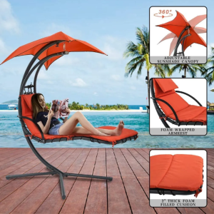 Cearance SaleOutdoor Hanging Curved Steel Chaise Lounge Chair