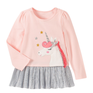 Little maven girls dresses in Europe and the United States children's fall new splicing knitted children's dresses long-sleeved girls skirt