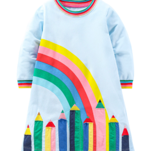 Specializing in Europe and the United States children's dresses 2022 fall new long-sleeved round neck loose long dresses