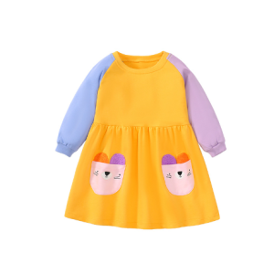 Little maven children's skirts cotton mesh princess dress fall new Europe and the United States girls long-sleeved dresses
