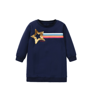 Little maven children's sweater dress fall new Europe and the United States girls long-sleeved dress home leisure children's dresses