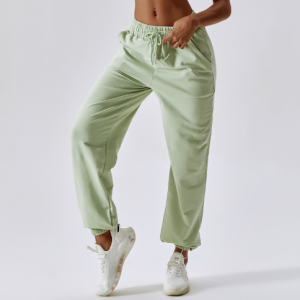 Spring drawstring waist loose sports sweatpants women outdoor dance leisure pants commuting hundred straight guard pants