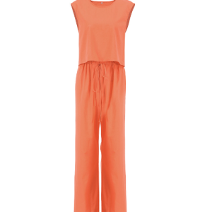 2023 summer Europe and the United States and the United States cotton and linen undershirt pajamas sleeveless loose pants two-piece set of fashion out