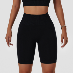Seamless Europe and the United States yoga shorts high-waisted outdoor running sports shorts female tight breathable hip-lifting fitness pants