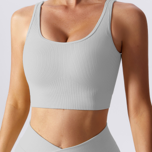 Summer Seamless Back Yoga Tank Top Quick Dry Sports Underwear Training Morning Running Fitness Yoga Clothing Tops