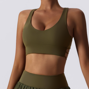 Sexy Nude Back Yoga Clothing Bra Gathering Shockproof Sports Underwear Running Fitness Tank Top