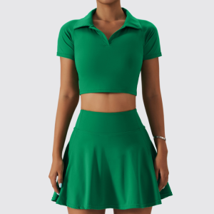 Spring Europe and the United States naked tennis clothing suit female outdoor quick-dry running sports fitness clothing casual T-shirt suit