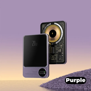 Magnetic charging treasure wireless fast charging transparent industrial style magsafe portable metal mobile power ultra-thin mini