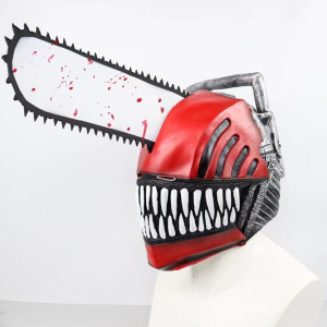 [Halloween Sale]New Chainsaw Man Headgear Cosplay Horror Scary Latex Mask Cos Costume