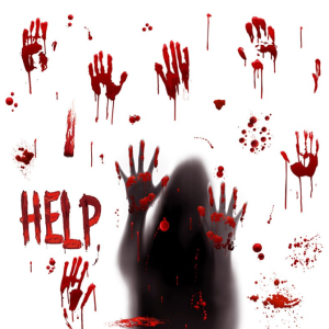 [Halloween Sale]2 Sheets Halloween Bloody Handprint Tattoo Window Stickers