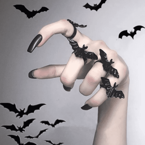 [Halloween Sale]1pc Halloween Gothic Bat Shaped Adjustable Ring