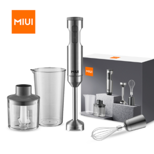 MIUI Hand Immersion Blender 1000W Powerful 4-in-1,Stainless Steel Stick Food Mixer,700ml Mixing Beaker,500ml Processor,Whisk