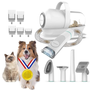Neakasa P1 Pro Dog Clipper with Vacuum Cleaner, Quiet Clipper, Dog Cat Professional Pet Grooming Kit, Pet Hair Trimmer, Electric Dog Trimmer with 5 Pr
