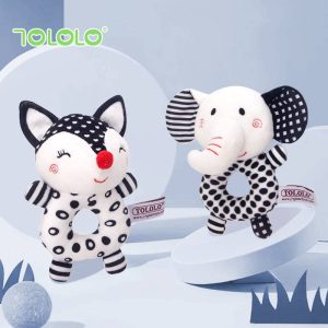 TOLOLO newborn visual training black and white hand grasping rattles exercise baby grasping ability soothing baby toys