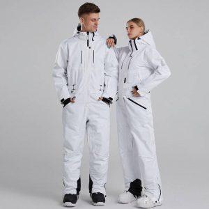 Waterproof and Breathable One-Piece Ski Suit for Men and Women