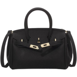 Net red sense lychee pattern large-capacity handbag bag female 2023 new trendy fashion one shoulder Messenger Kelly bag