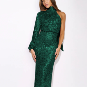 Explosive sequin dress European and American women's dress design sense scarf beaded long dress nightclub wedding evening dress