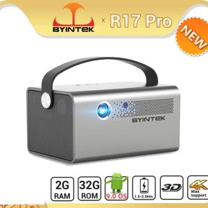 BYINTEK R17 Pro 3D 4K Cinema Smart Android WIFI Portable Outdoor Video LED DLP lAsEr Full HD 1080P Mini Projector with Battery