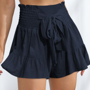 Amazon summer hot new strappy ruffles fashion women's wide-leg shorts drape all-match casual culottes