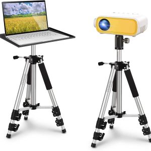 SKERELL Projector Tripod Stand,Universal Laptop Stand,Multi-Function Aluminum Alloy Tripod Stand with Tray and Ball Head,Carry Bag,Adjustable Height f