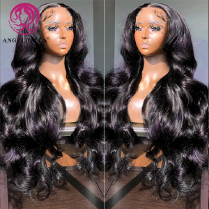 Body Wave Wig Natural Black 36 Inch Lace Frontal Wig Virgin Raw Cambodian Glueless Wig