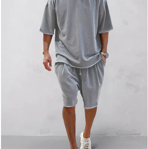 Casual Loose Fit Solid Sports Sets