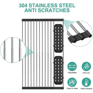 Sleek and Durable Stainless Steel Dish Drying Rack