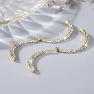 Cross Curved Earrings