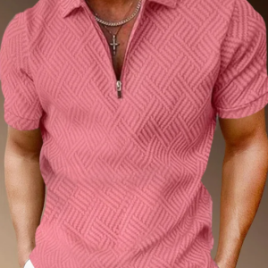 Men's Pink Print Casual POLO Shirt