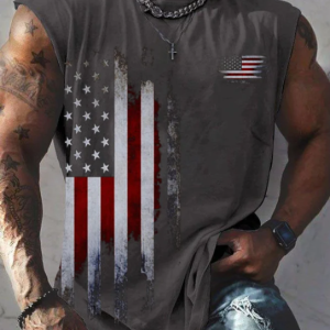 Men's Vintage Flag Print Tank Top