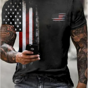 Men'S Flag Print Casual T-Shirt