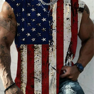Men's Vintage Flag Element Crew Neck Tank Top