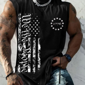 Men's Independence Day We The People Flag Print Tank Top