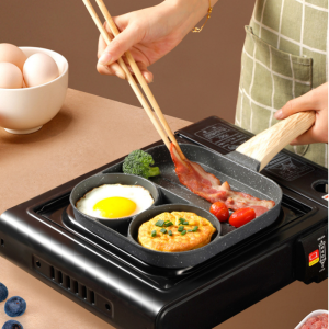 Nonstick 4 Cups Fried Egg Pan Aluminium Alloy Cooker For Breakfast Suitable For Gas Stove & Induction Cook set
