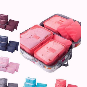 6 pieces portable luggage packing cubes